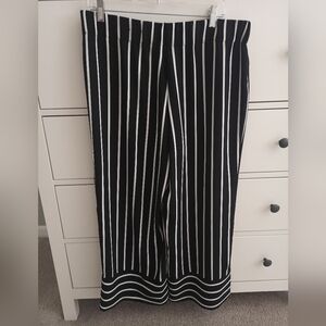 INC Wide Leg Striped Crop Pants Size L